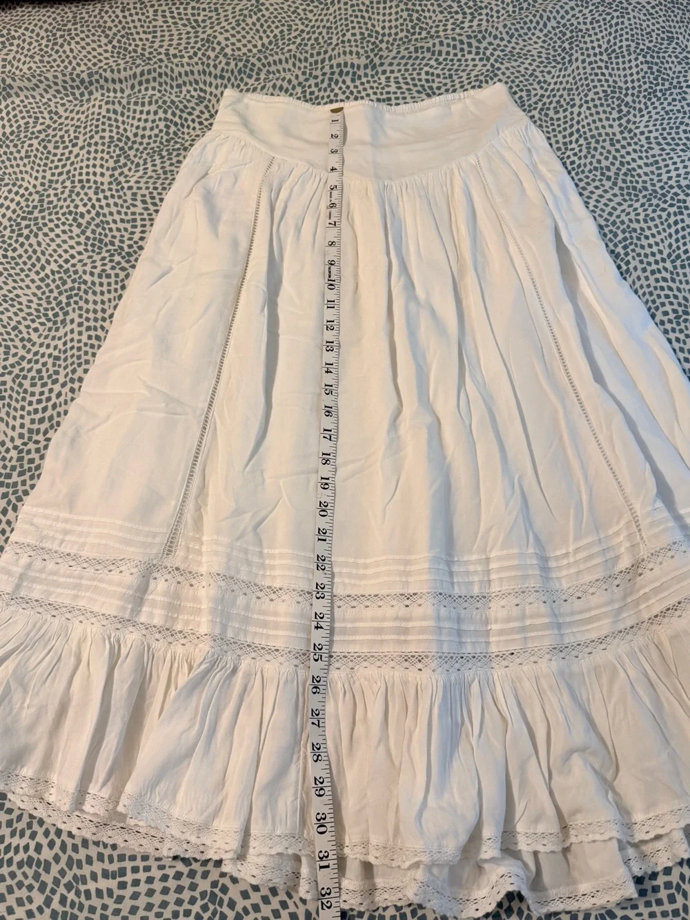 American Eagle | White Boho Tiered Maxi Skirt - Picture 6 of 10